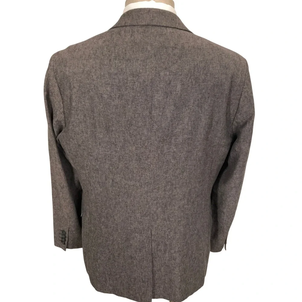 Stafford Blazer Mens 42S Gray 2 Button‎ Classic Lightweight Linen Summer Jacket